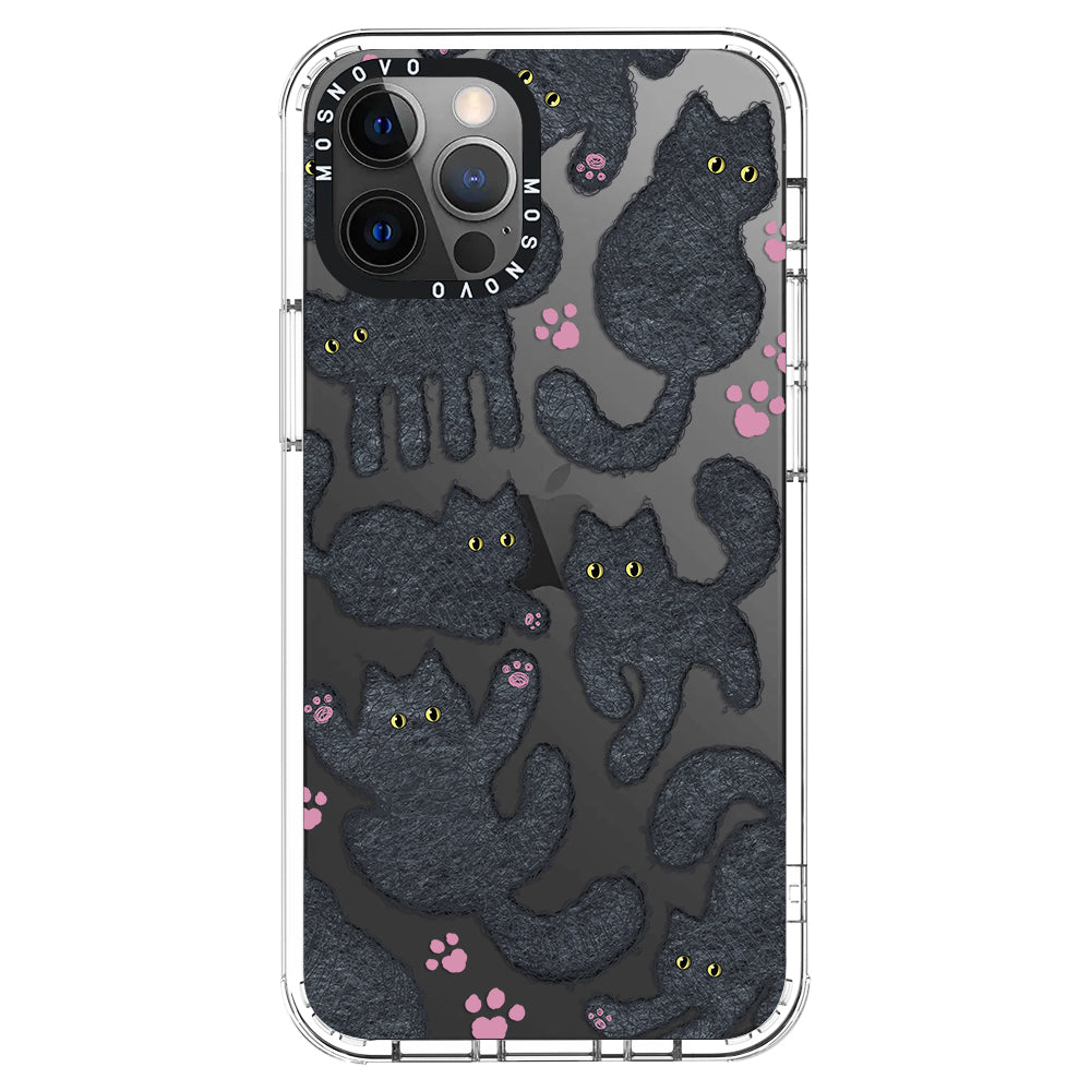 Black Furry Cat Phone Case - iPhone 12 Pro Max Case