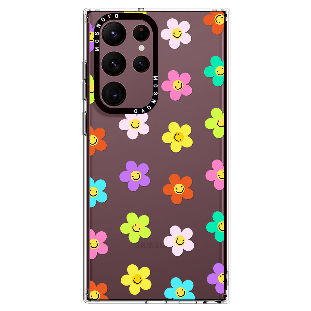 Smile Floral Phone Case - Samsung Galaxy S22 Ultra Case