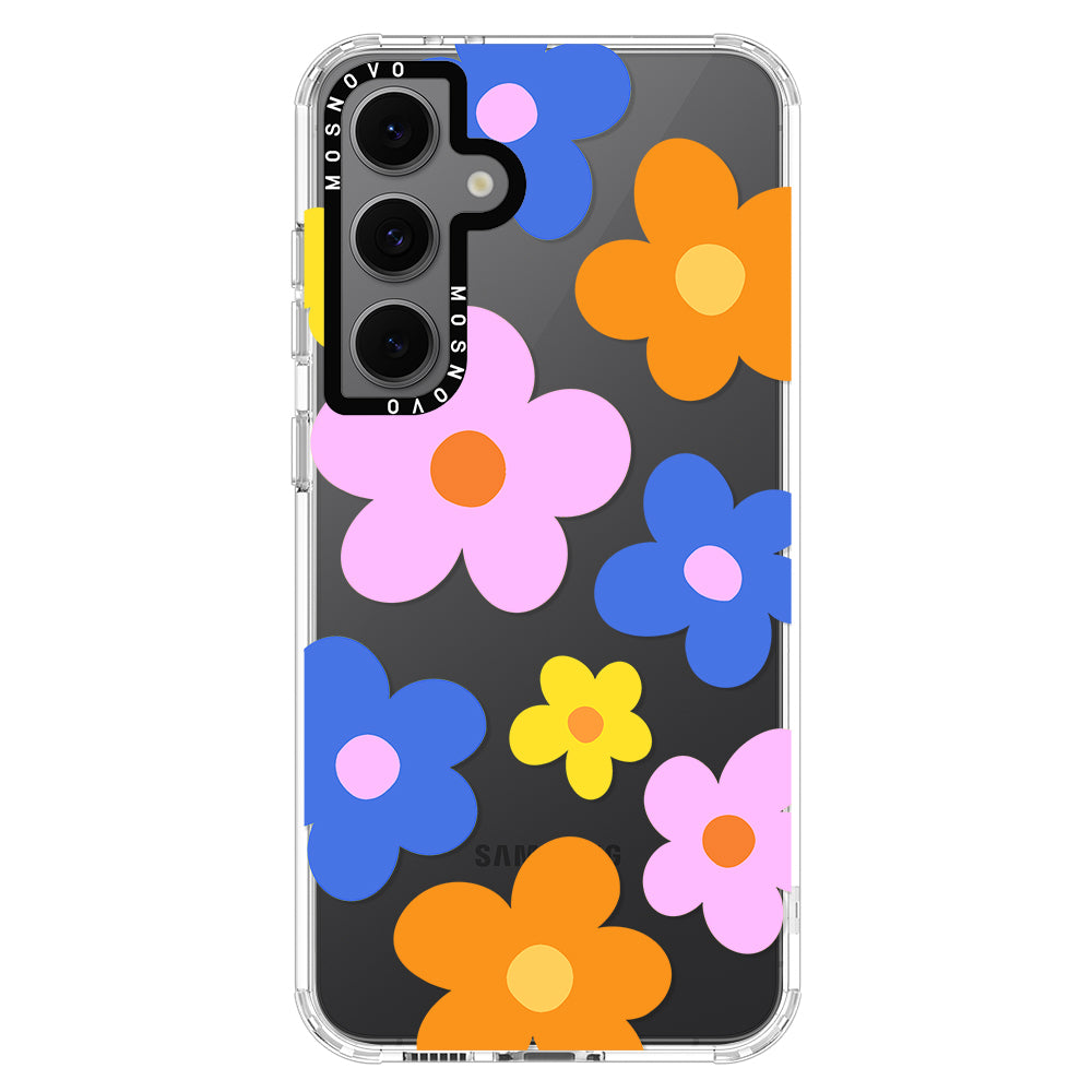 60's Groovy Flower Phone Case - Samsung Galaxy S24 FE Case - MOSNOVO