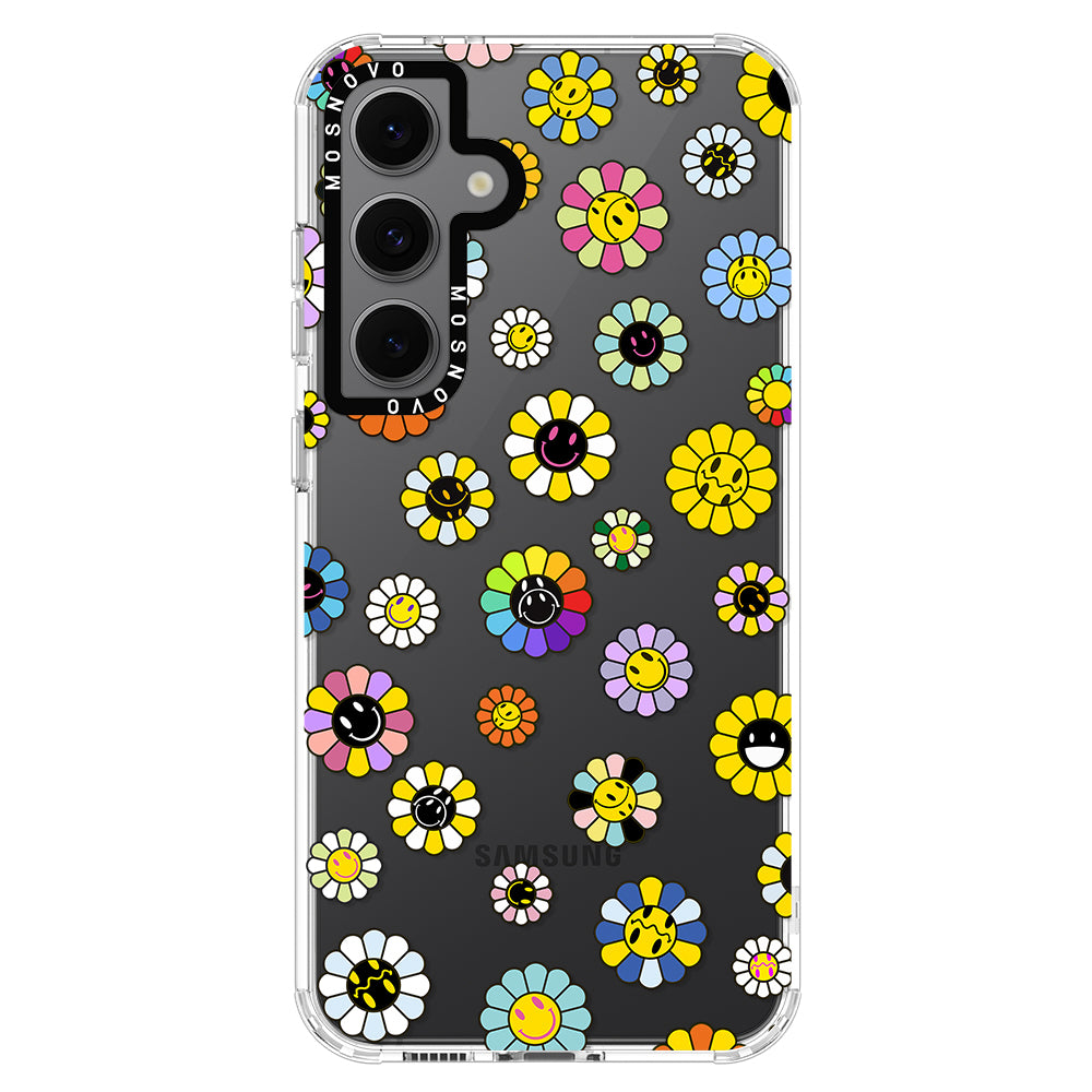 Flower Smiley Face Phone Case - Samsung Galaxy S24 FE Case - MOSNOVO