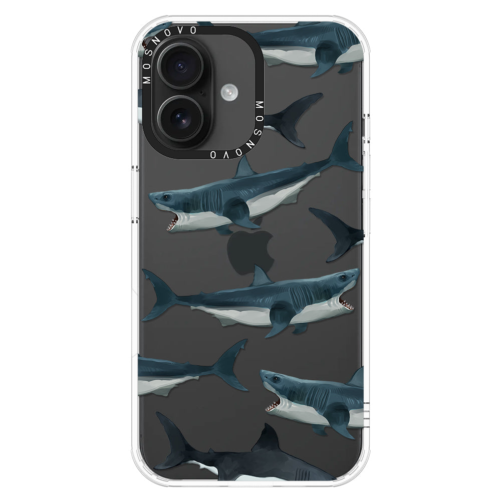 White Shark Phone Case - iPhone 16 Plus Case - MOSNOVO