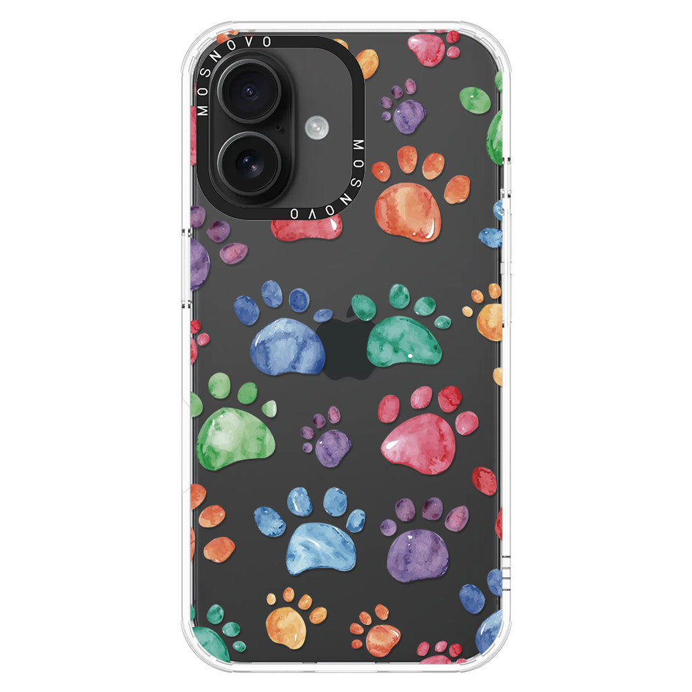 Colorful Paw Phone Case - iPhone 16 Plus Case - MOSNOVO