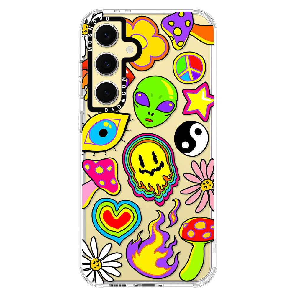 Hippie Rainbow Face Love Phone Case - Samsung Galaxy S24 FE Case - MOSNOVO