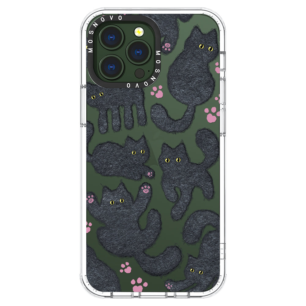 Black Furry Cat Phone Case - iPhone 13 Pro Max Case