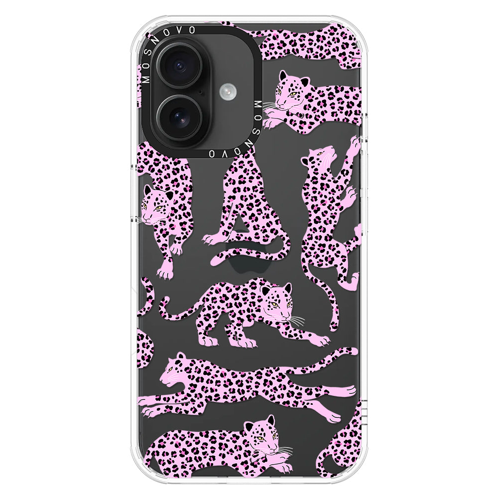 Pink Leopard Phone Case - iPhone 16 Plus Case - MOSNOVO