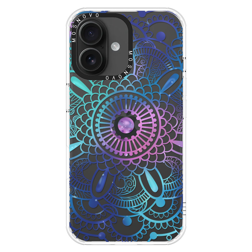 Violet Blue Mandala Phone Case - iPhone 16 Plus Case - MOSNOVO