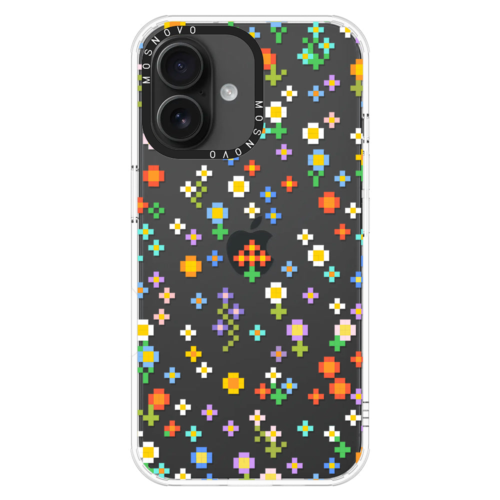 Pixel-Floral Phone Case - iPhone 16 Case