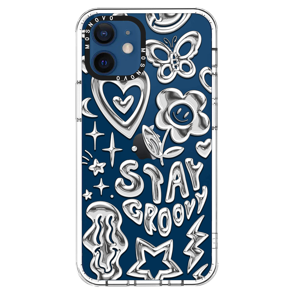 Silver Chrome Art (Flat Print) Phone Case - iPhone 12 Case