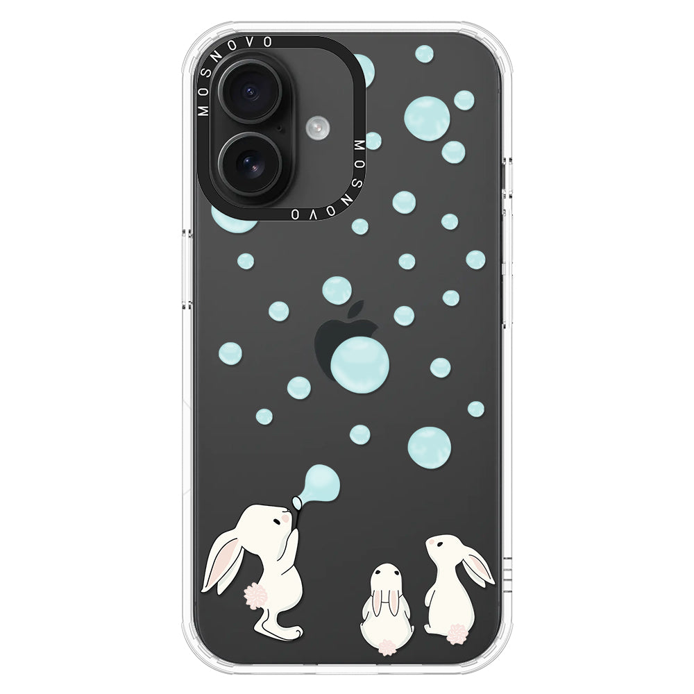 Bunny Blow Bubble Phone Case - iPhone 16 Case - MOSNOVO