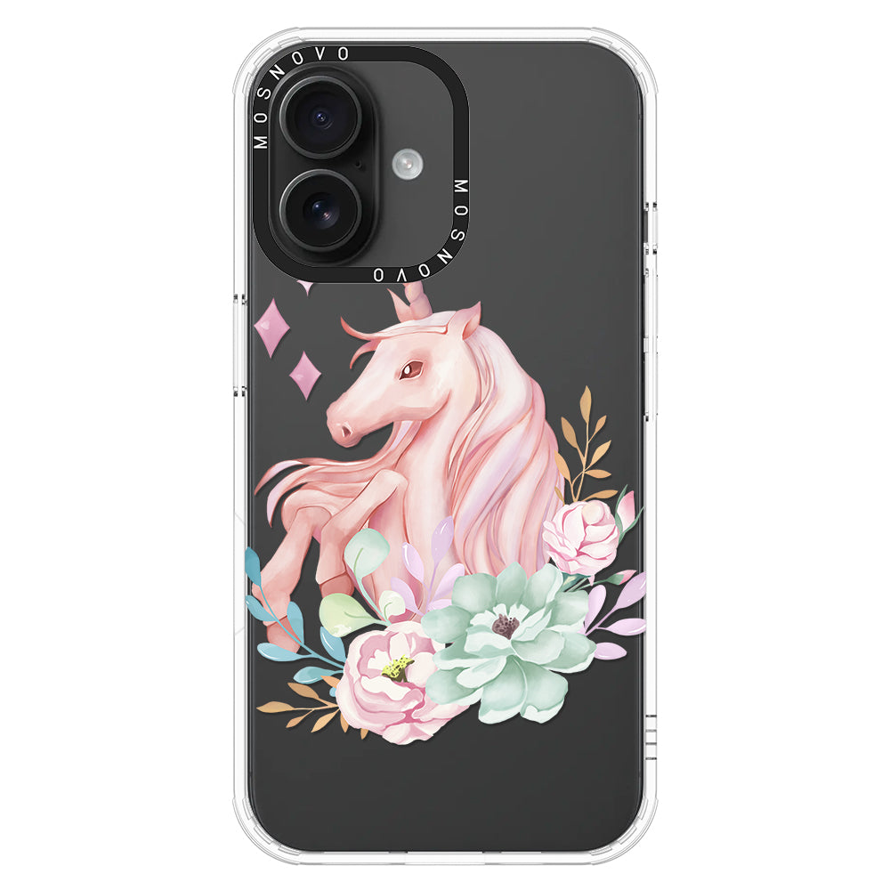 Elegant Flowers Unicorn Phone Case - iPhone 16 Plus Case - MOSNOVO