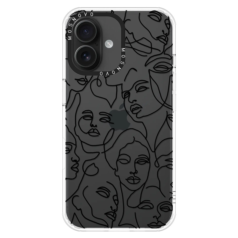 Abstract Face Line Art Phone Case - iPhone 16 Plus Case - MOSNOVO