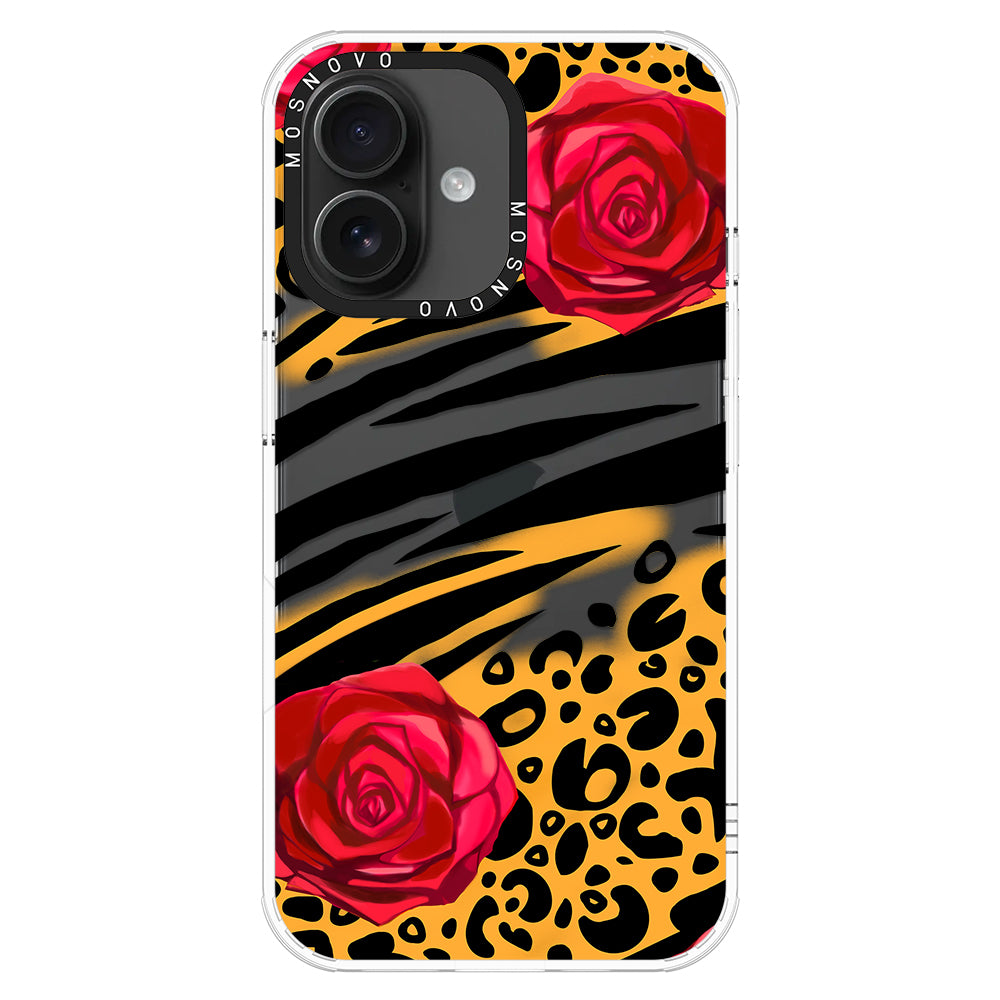 Wild Floral Leopard Phone Case - iPhone 16 Case - MOSNOVO