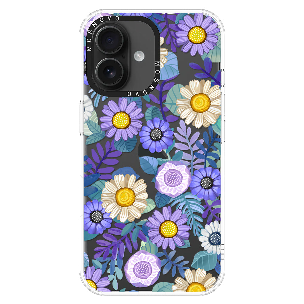 Purple Floral Phone Case - iPhone 16 Plus Case - MOSNOVO