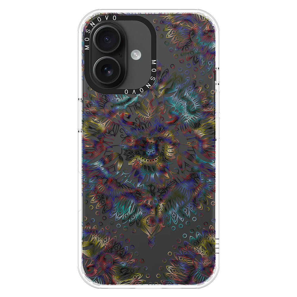 Rainbow Mandala Phone Case - iPhone 16 Plus Case - MOSNOVO