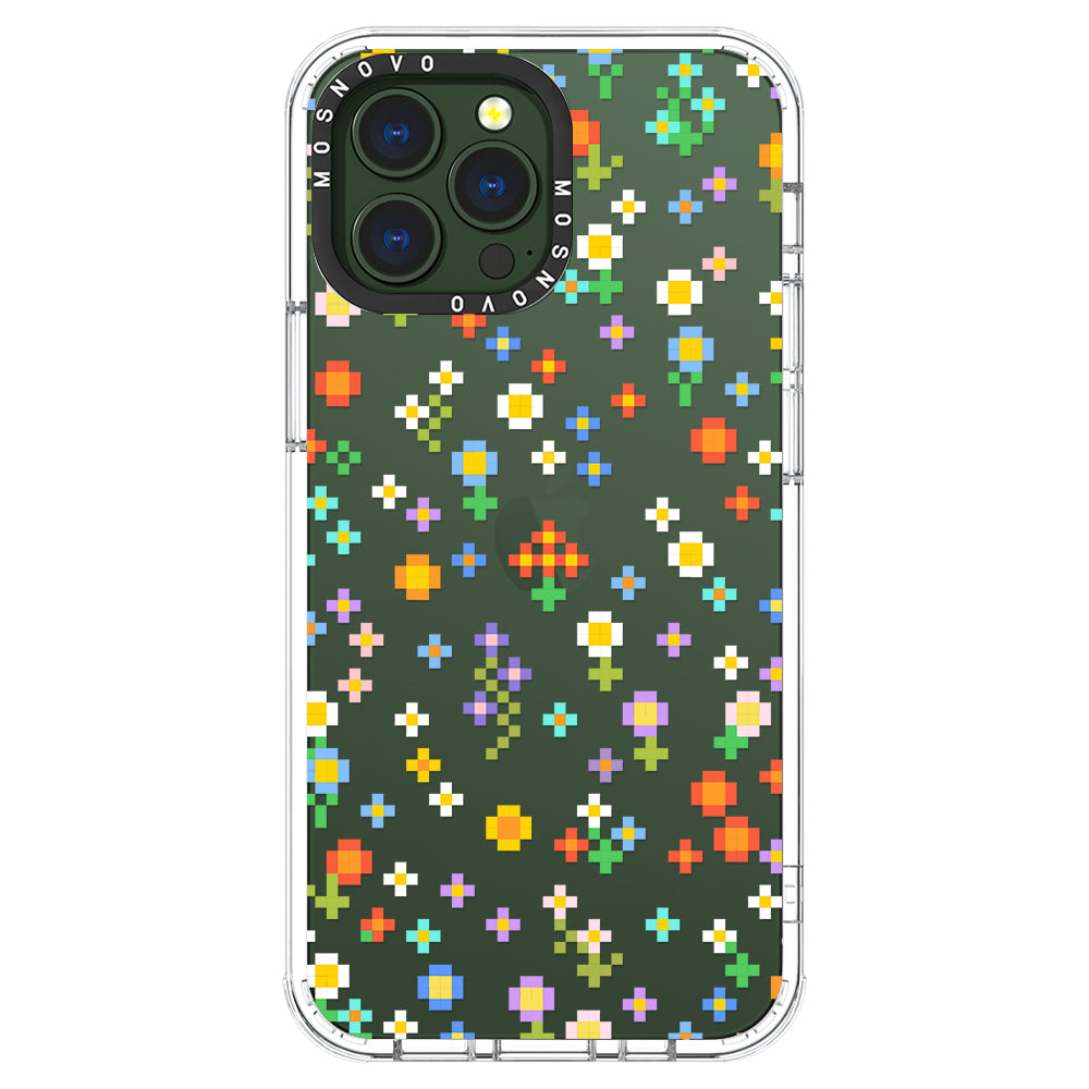 Pixel-Floral Phone Case - iPhone 13 Pro Max Case