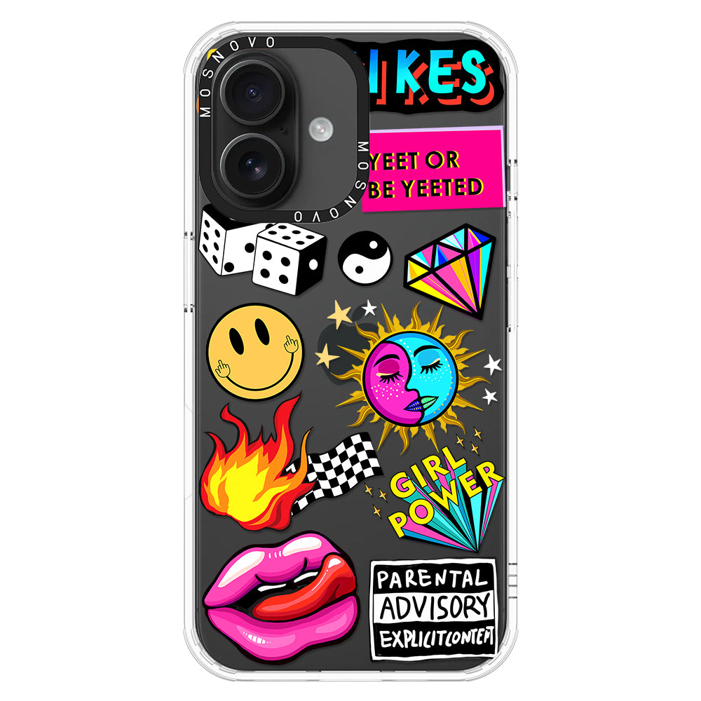 Funky Stickers Phone Case - iPhone 16 Plus Case - MOSNOVO