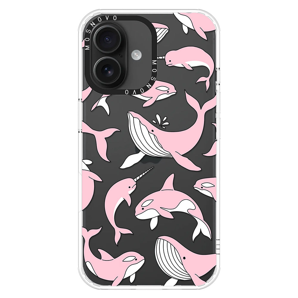 Pink Whales Phone Case - iPhone 16 Case - MOSNOVO