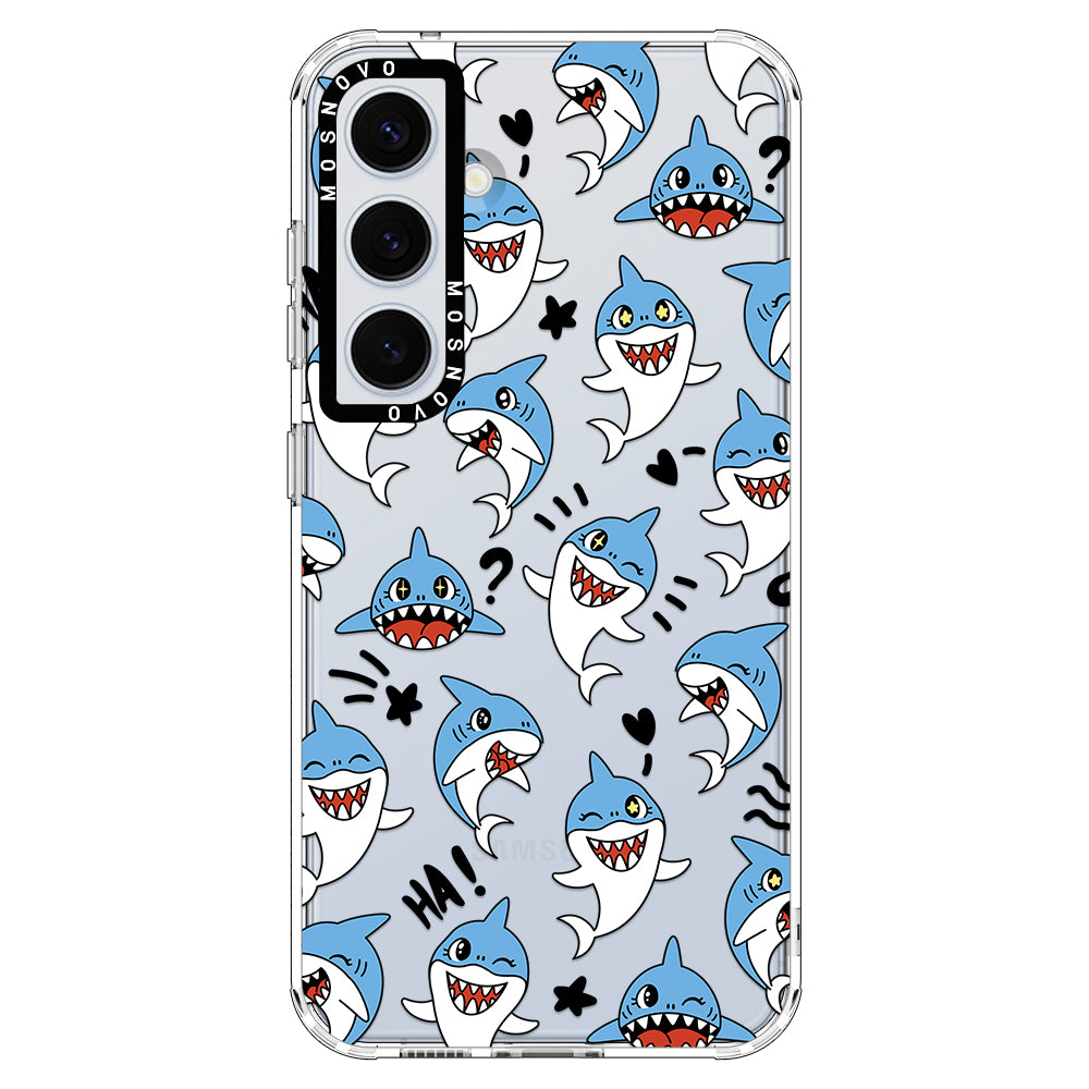 Cute Sharks Phone Case - Samsung Galaxy S24 Plus Case