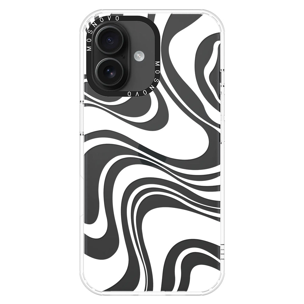 White Swirl Phone Case - iPhone 16 Plus Case - MOSNOVO