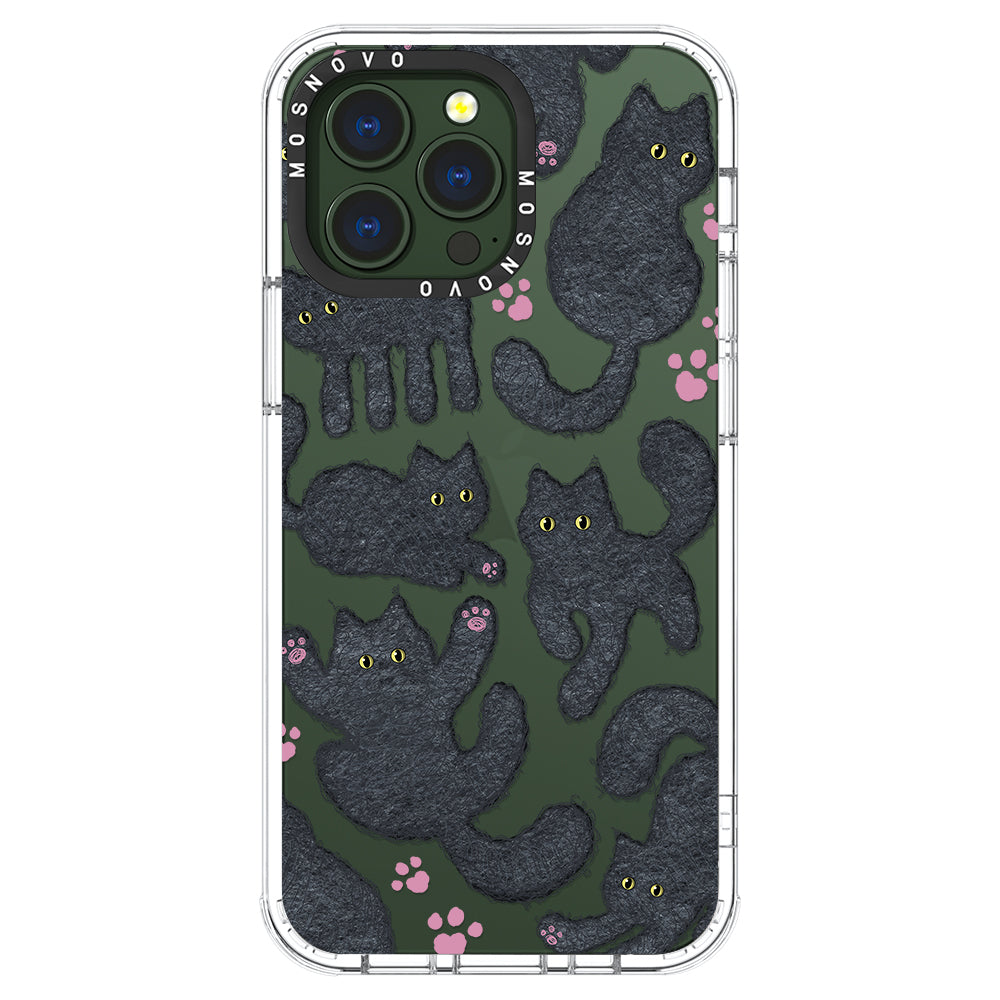 Black Furry Cat Phone Case - iPhone 13 Pro Case