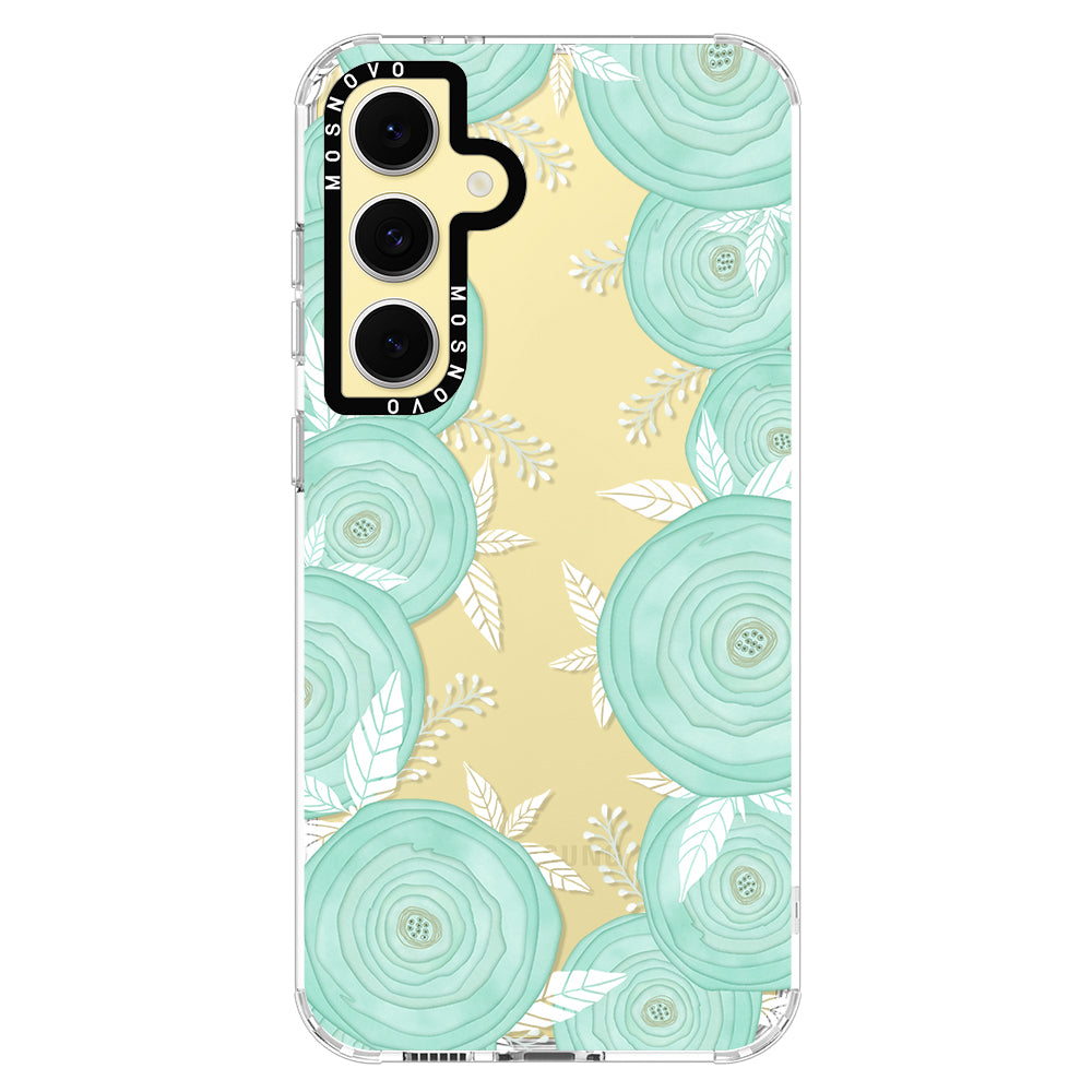 Mint Flower Phone Case - Samsung Galaxy S24 FE Case - MOSNOVO