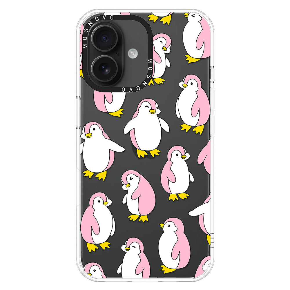 Pink Penguins Phone Case - iPhone 16 Plus Case - MOSNOVO