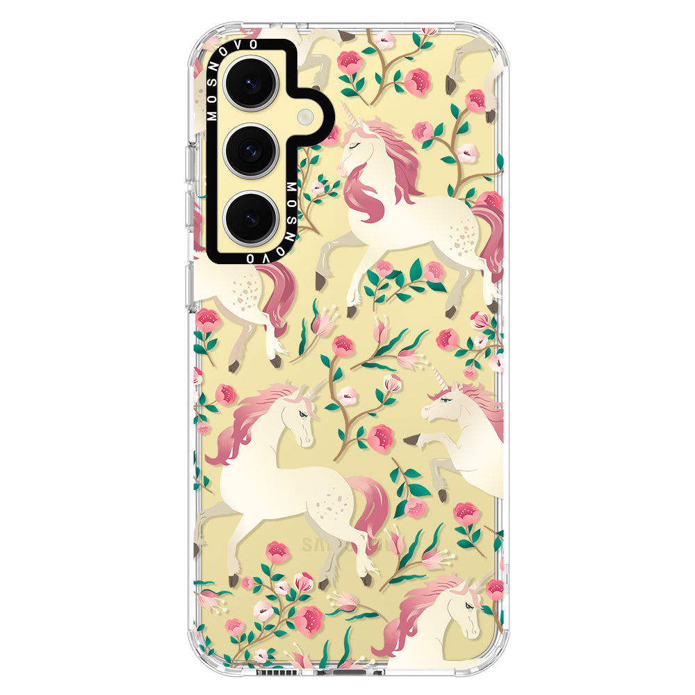 Unicorn with Floral Phone Case - Samsung Galaxy S24 FE Case - MOSNOVO