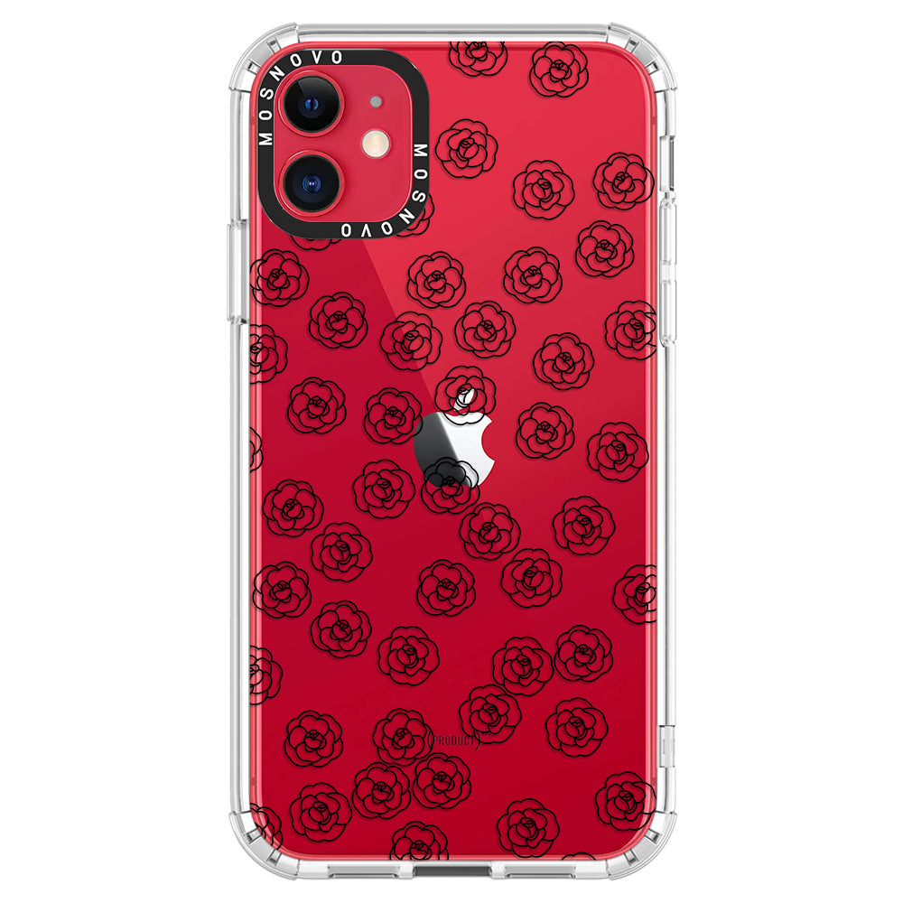 Linear Camelia Flower Phone Case - iPhone 11 Case