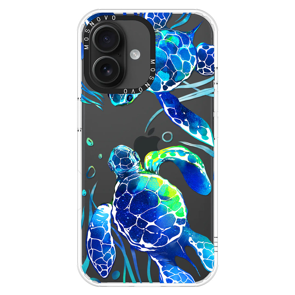 Blue Sea Turtle Phone Case - iPhone 16 Plus Case - MOSNOVO