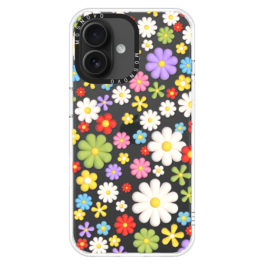 3D Flowers Phone Case - iPhone 16 Plus Case - MOSNOVO