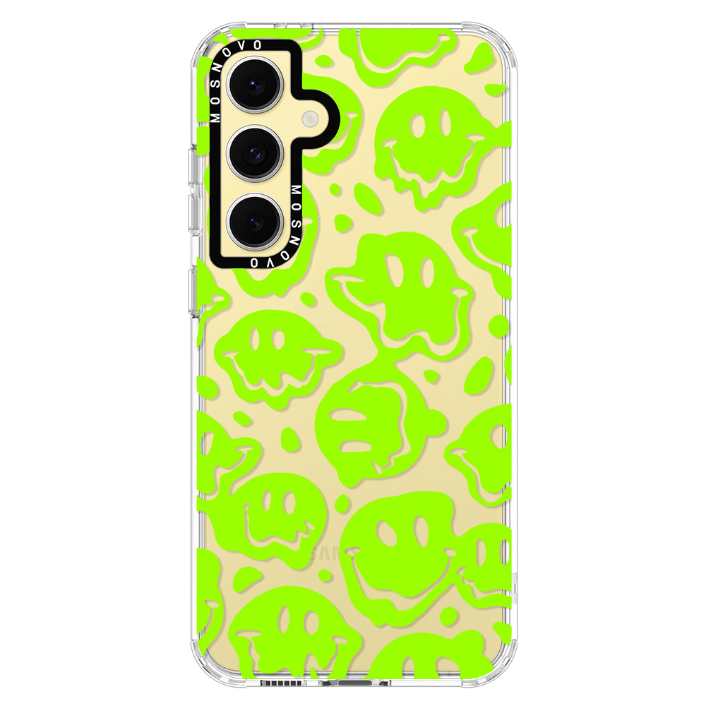 Distorted Green Smiles Face Phone Case - Samsung Galaxy S24 FE Case - MOSNOVO