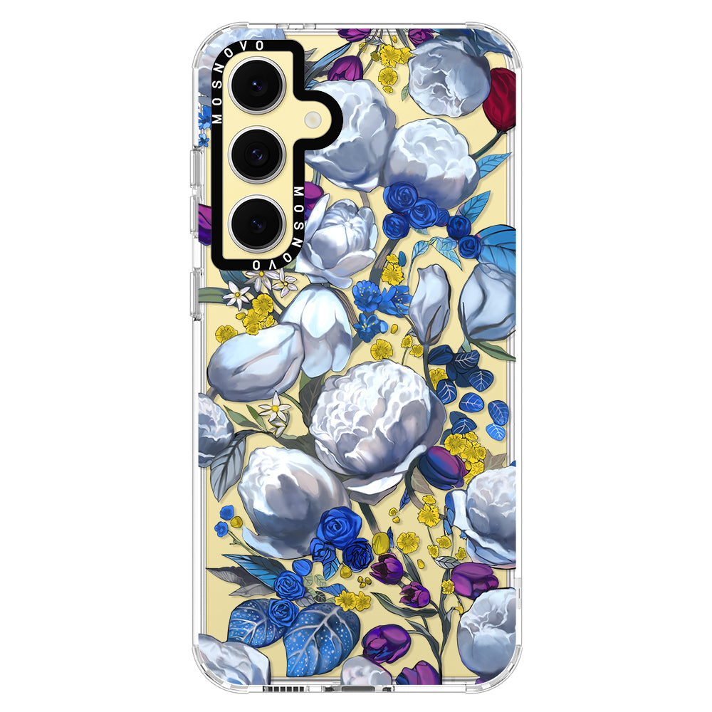 Purple Blue Floral Phone Case - Samsung Galaxy S24 FE Case - MOSNOVO