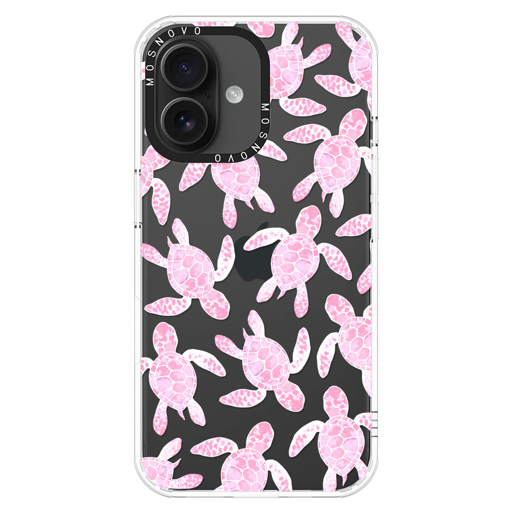 Pink Turtle Phone Case - iPhone 16 Plus Case - MOSNOVO