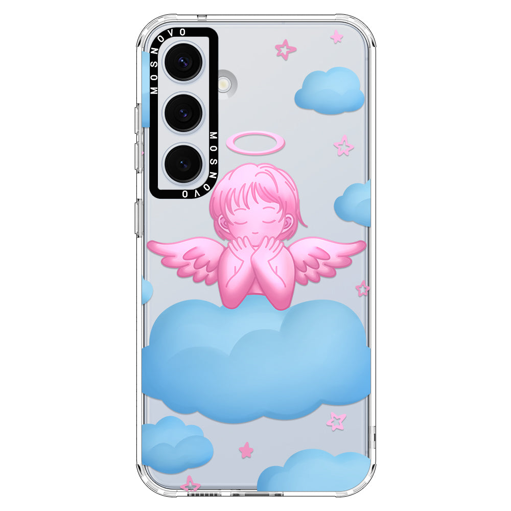 Pink Serenity Angel Phone Case - Samsung Galaxy S24 Plus Case