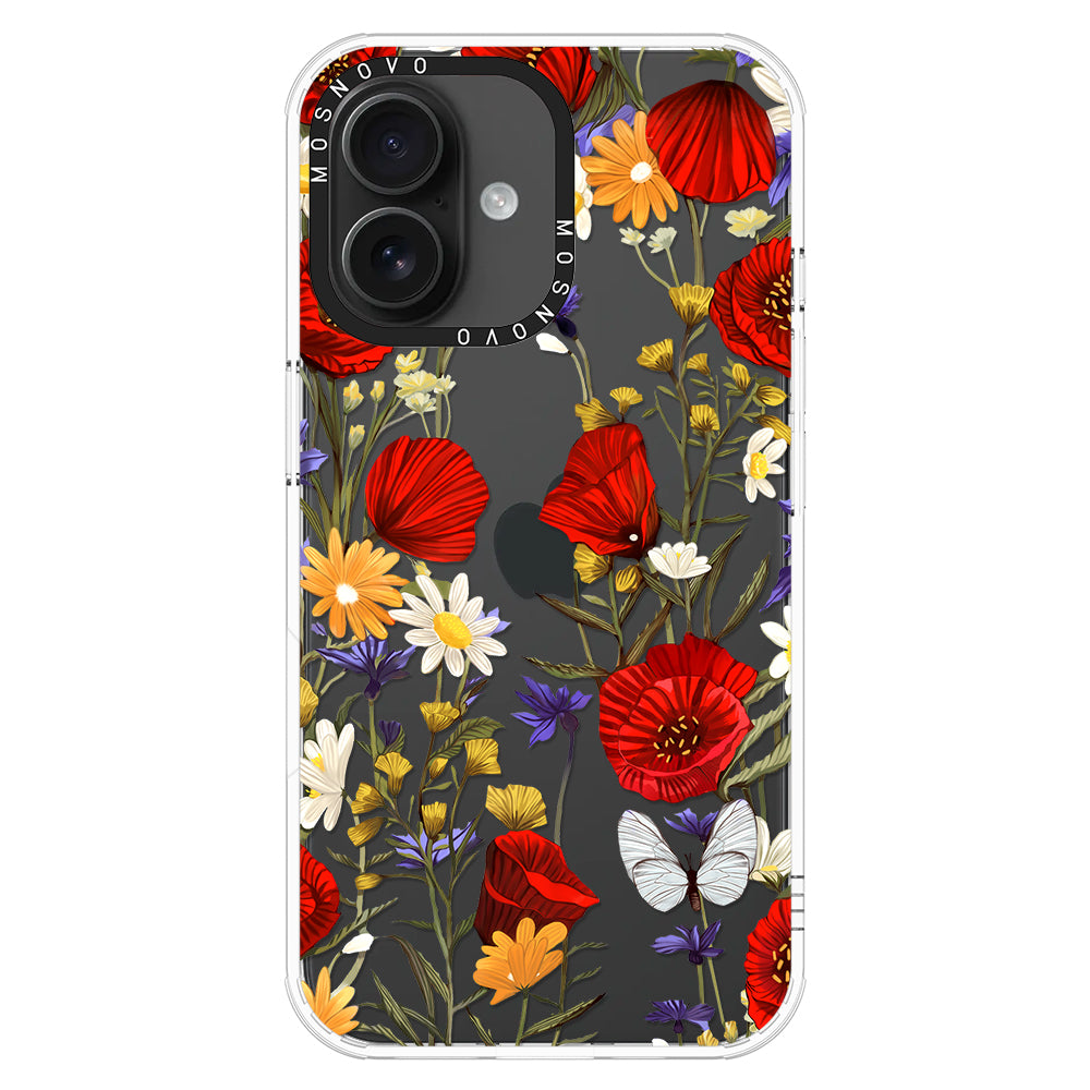 Poppy Floral Phone Case - iPhone 16 Plus Case - MOSNOVO