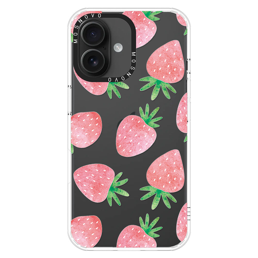 Pastel Strawberry Phone Case - iPhone 16 Case - MOSNOVO