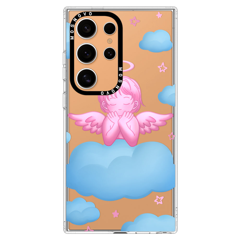 Pink Serenity Angel Phone Case - Samsung Galaxy S24 Ultra Case