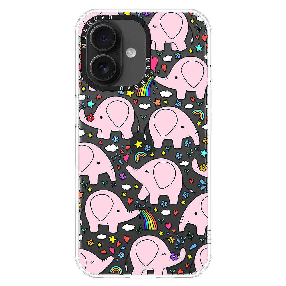 Pink Elephant Phone Case - iPhone 16 Plus Case - MOSNOVO