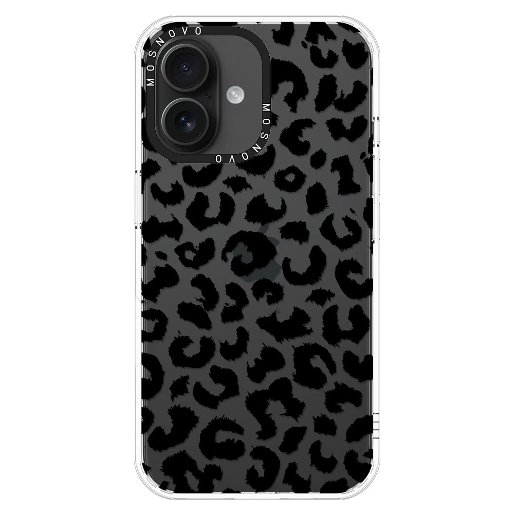 Black Leopard Phone Case - iPhone 16 Plus Case - MOSNOVO