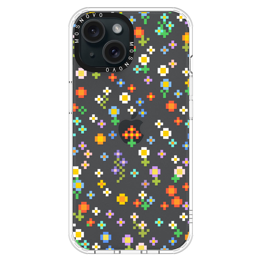 Pixel-Floral Phone Case - iPhone 15 Case