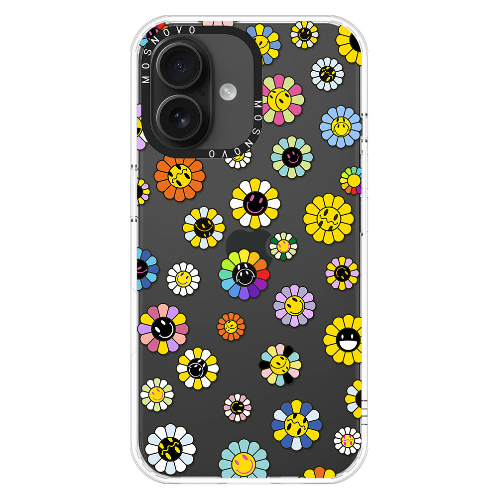 Flower Smiley Face Phone Case - iPhone 16 Case - MOSNOVO