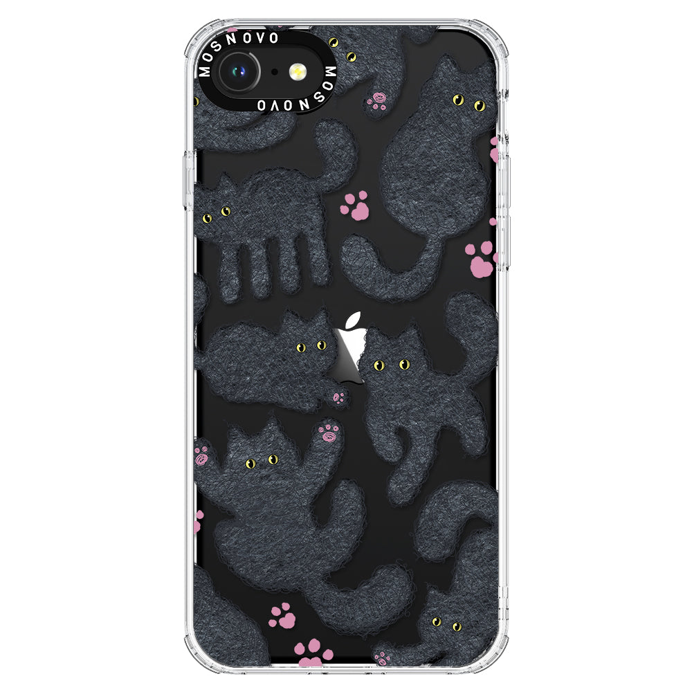 Black Furry Cat Phone Case - iPhone SE 2022 Case