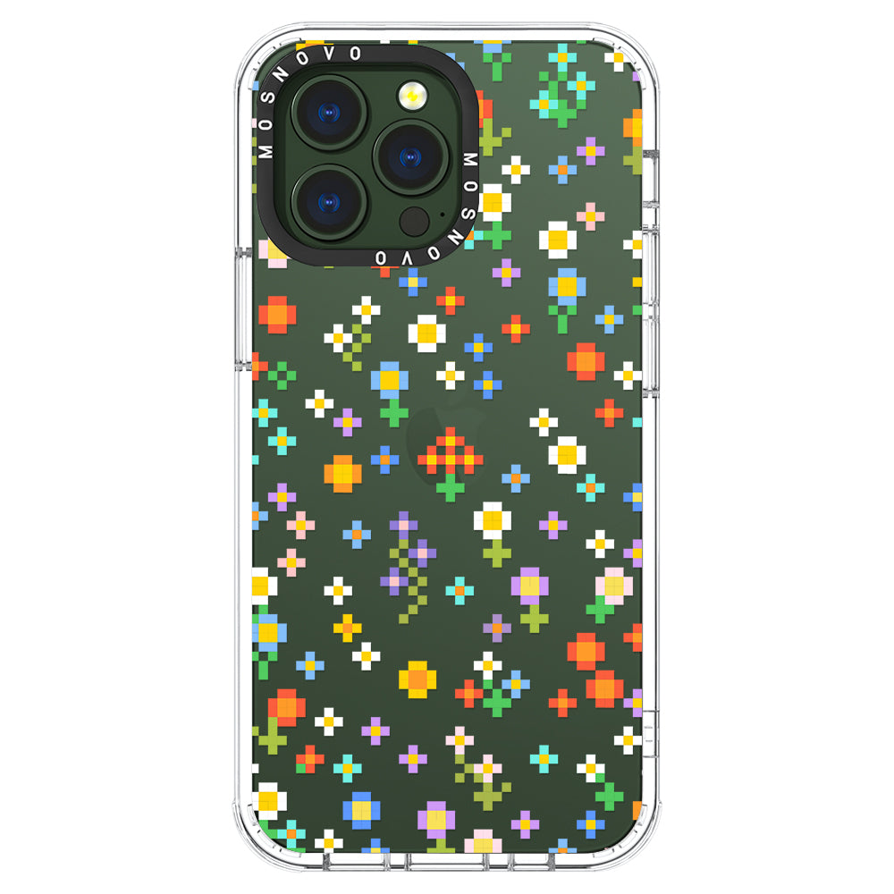 Pixel-Floral Phone Case - iPhone 13 Pro Case