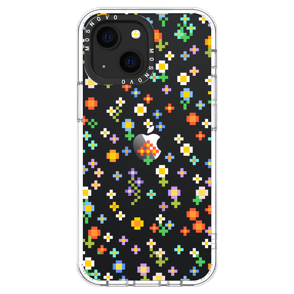 Pixel-Floral Phone Case - iPhone 13 Mini Case