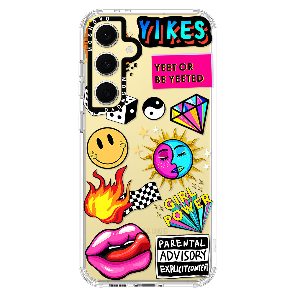 Funky Stickers Phone Case - Samsung Galaxy S24 FE Case - MOSNOVO