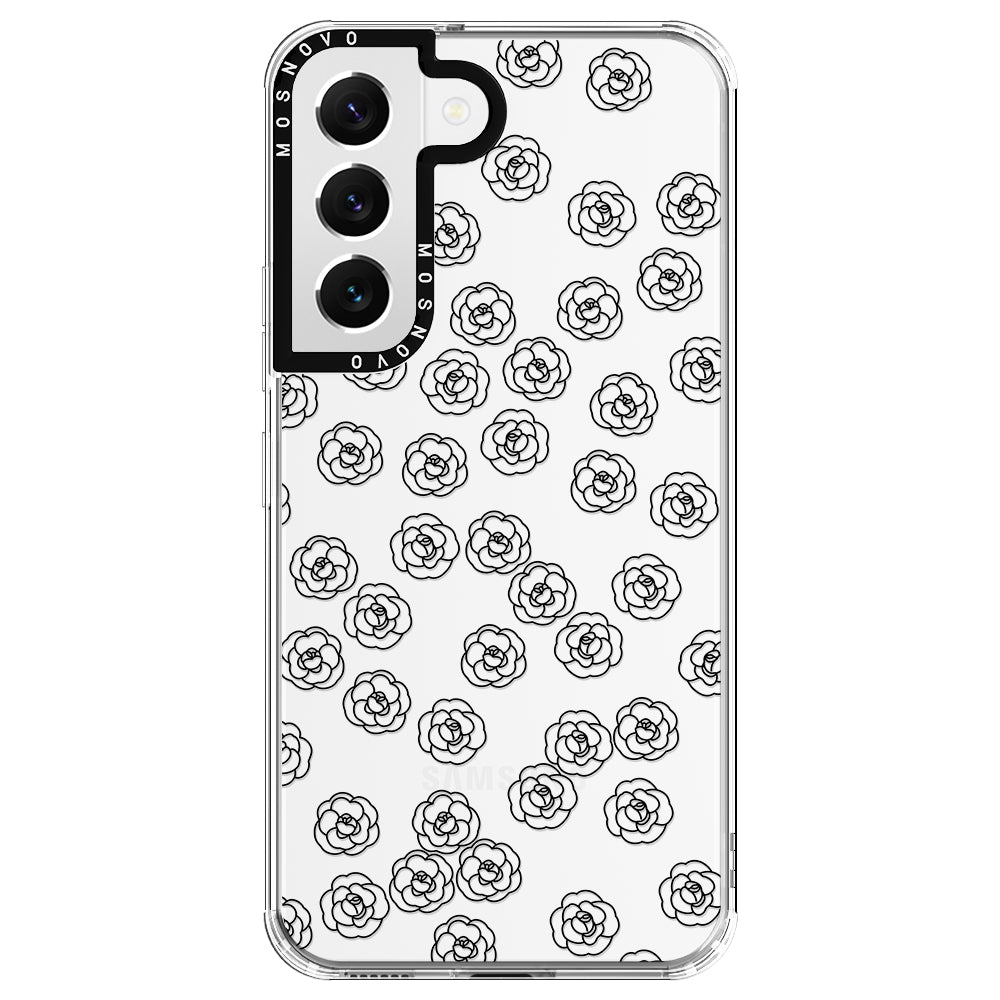 Linear Camelia Flower Phone Case - Samsung Galaxy S22 Case