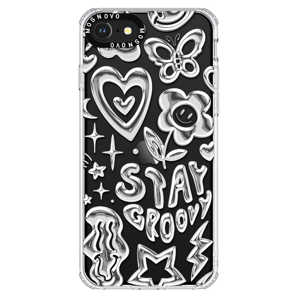 Silver Chrome Art (Flat Print) Phone Case - iPhone SE 2022 Case