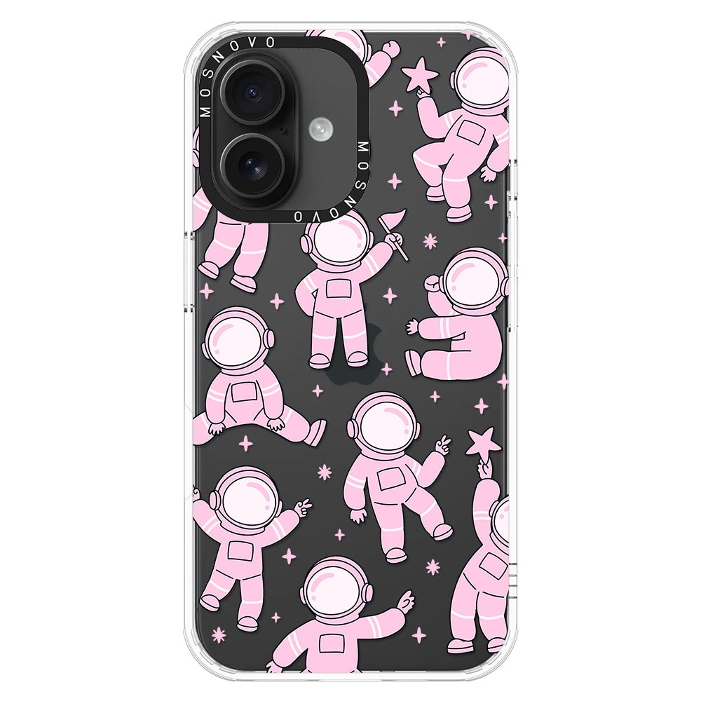 Pink Astronaut Phone Case - iPhone 16 Case - MOSNOVO