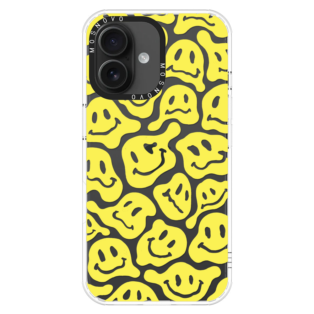 Melted Yellow Smiles Face Phone Case - iPhone 16 Case - MOSNOVO