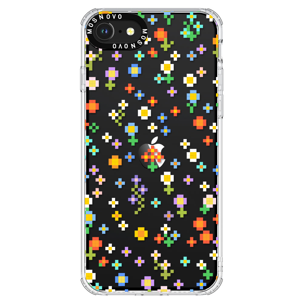 Pixel-Floral Phone Case - iPhone SE 2022 Case